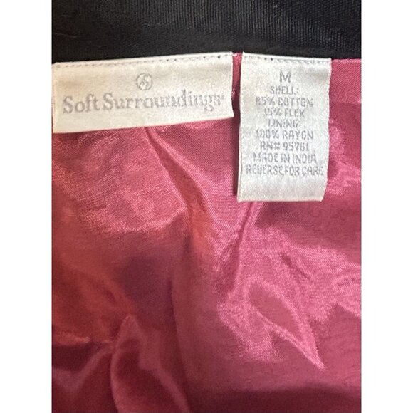 Soft Surroundings Tie Front Blazer Jacket Size Med Floral Black Pink Embroidered - Picture 2 of 14